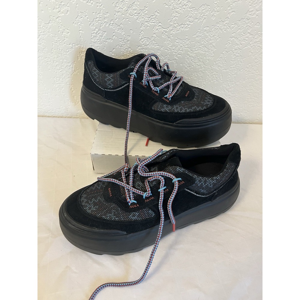 UGG Marin Mega Lace‎ Heritage Braid BLACK Blue Orange SUEDE Women Sz 11 1136842